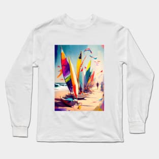 Sailboats at the french Atlantic Coast Long Sleeve T-Shirt